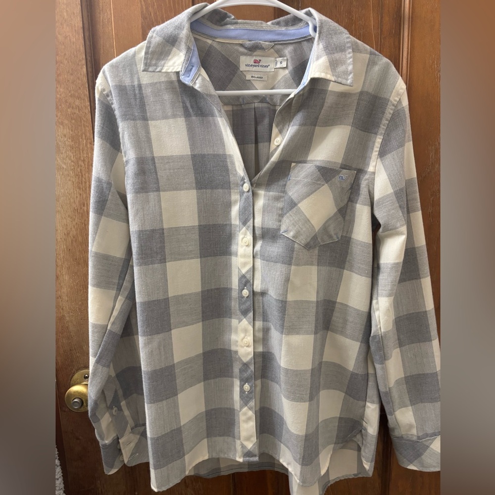 Vineyard Vines Buffalo Check Button Down Shirt Size 10 Women’s